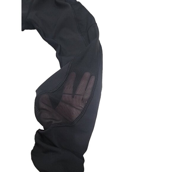 Lululemon Leggings Cropped Black Side Mesh Pockets Leg Ruching At Hem Women's 4 - Picture 5 of 8
